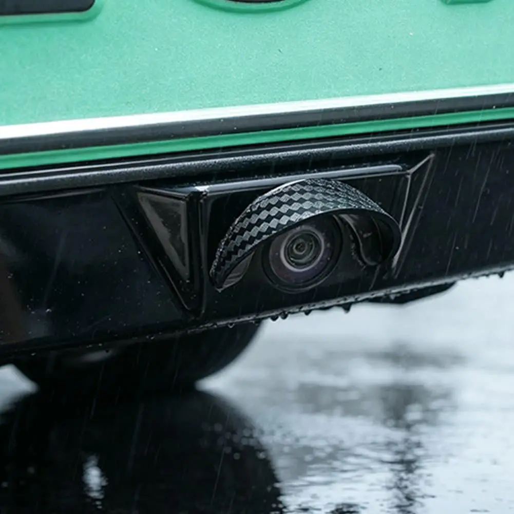 2/4/10pcs Universal Car Backup Camera Rain Carbon Fiber Texture Reverse Camera Sun Visor Waterproof Anti Rain Protector