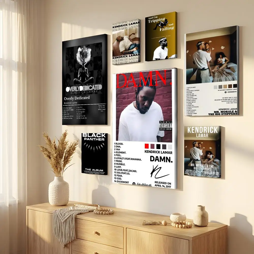 K-Kendrick Lamar Good Kid Maad Framed Wall Painting Framed Canvas Wall Art Waterproof Wall Decor For Living Room Bedroom