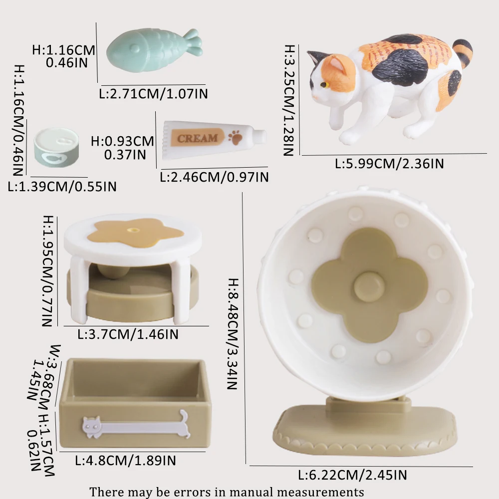 1/12 skala miniaturowy domek dla lalek drzewa dla kotów drapak Mini meble dla zwierząt 45 sztuk figurki kotów zabawki zwierzęta udawaj zagraj w akcesoria prezent