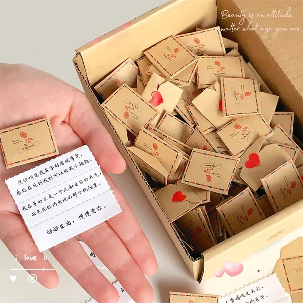 100 Promises/Blessings/To Do Lists Mini Love Letter Set DIY Surprise Gifts Handmade Love Message Paper Selfmade Handcrafts