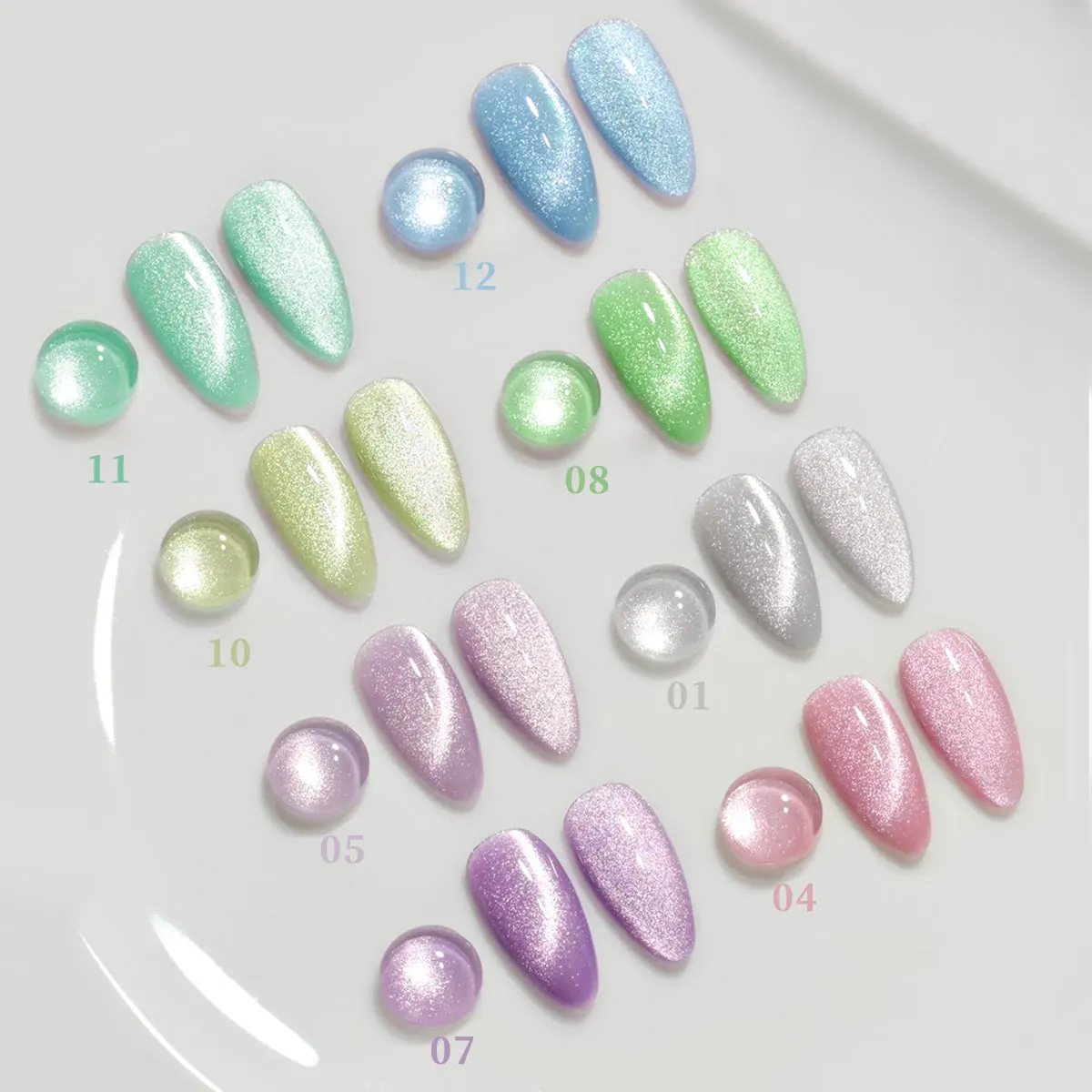 GAVY 8 PCS 7 ML Magnetic Gel Nail Polish - Immersion-style LED Gel Top Coat, Ideal Gift for Women for Long-lasting Nail Care