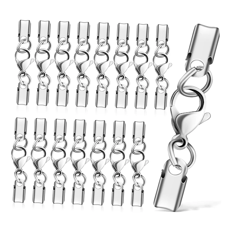 Stainless Steel Lobster Claw Jewellery Clasps Necklace Double Bracelet Extenders Lobster Claw Clasps 40 Pcs