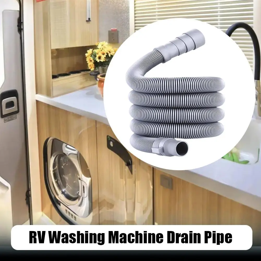 

RV Washing Machine Drain Pipe 2/5/8M Length Flexible Corrugated Hose for Camper Van Motorhome Sewer Discharge Accessories N1R5