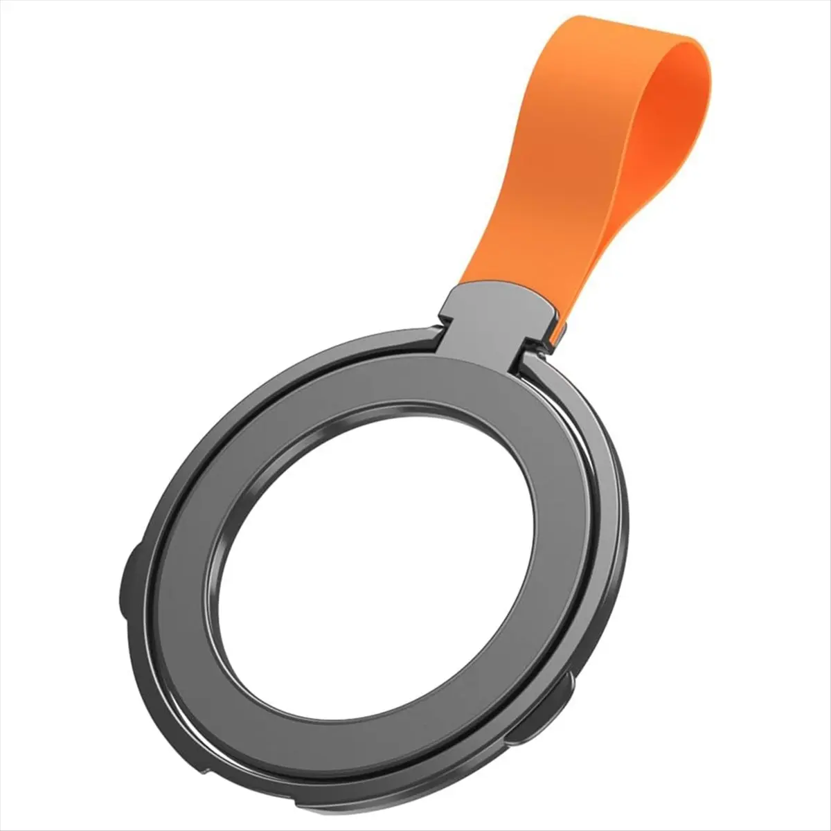 SWXF Versatile Magnetic Phone Holder with Adjustable Kickstand, Comfort Grip, in Stylish Black-Orange