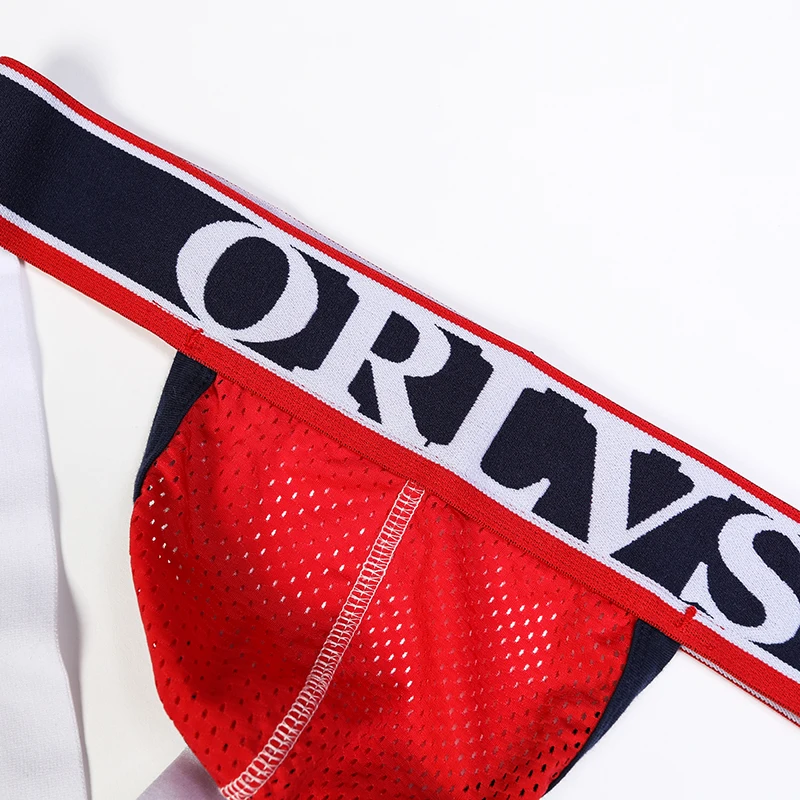 ORLVS Popular Gay Men Sexy Underwear Thong Men Jockstrap Solid Mens Underpants Mens Thongs And G Strings String Bikini Men