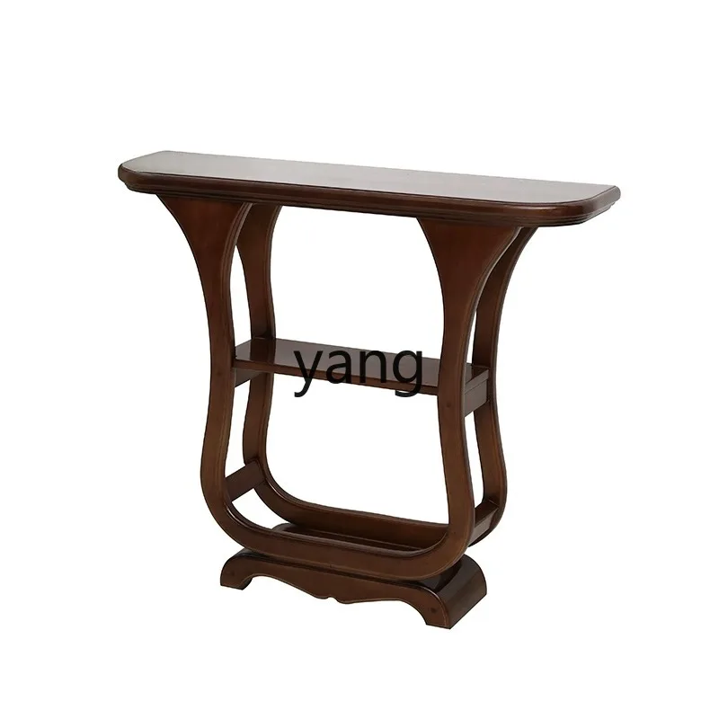 Yjq Semicircle Solid Wood Console Tables a Long Narrow Table Wall Entry Strip Super Narrow Corridor Simple Entrance Cabinet