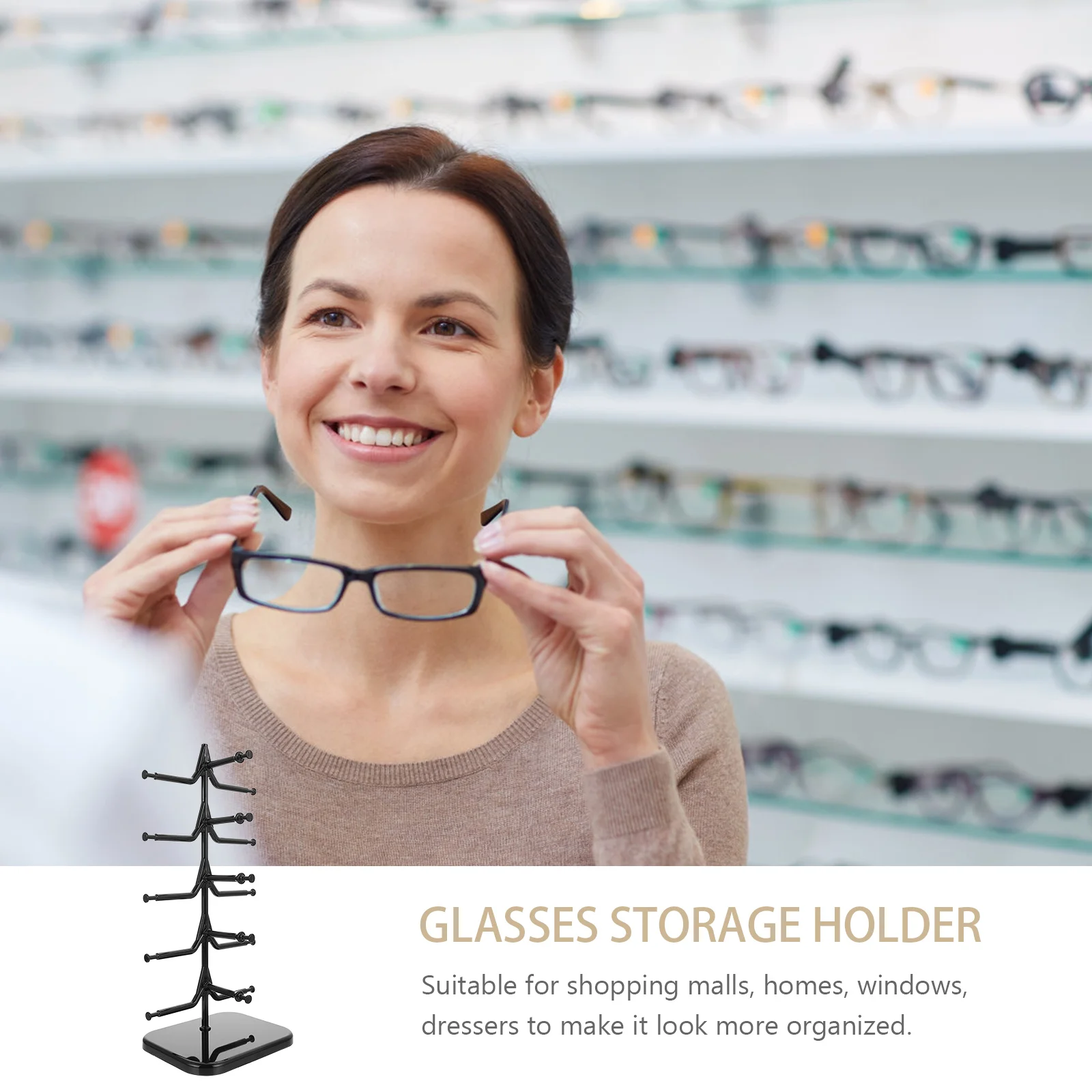 

Sturdy Multi-Tier Glasses Stand Plastic Sunglasses Organizer Eyeglasses Display Rack Desktop Storage Holder For Home Use