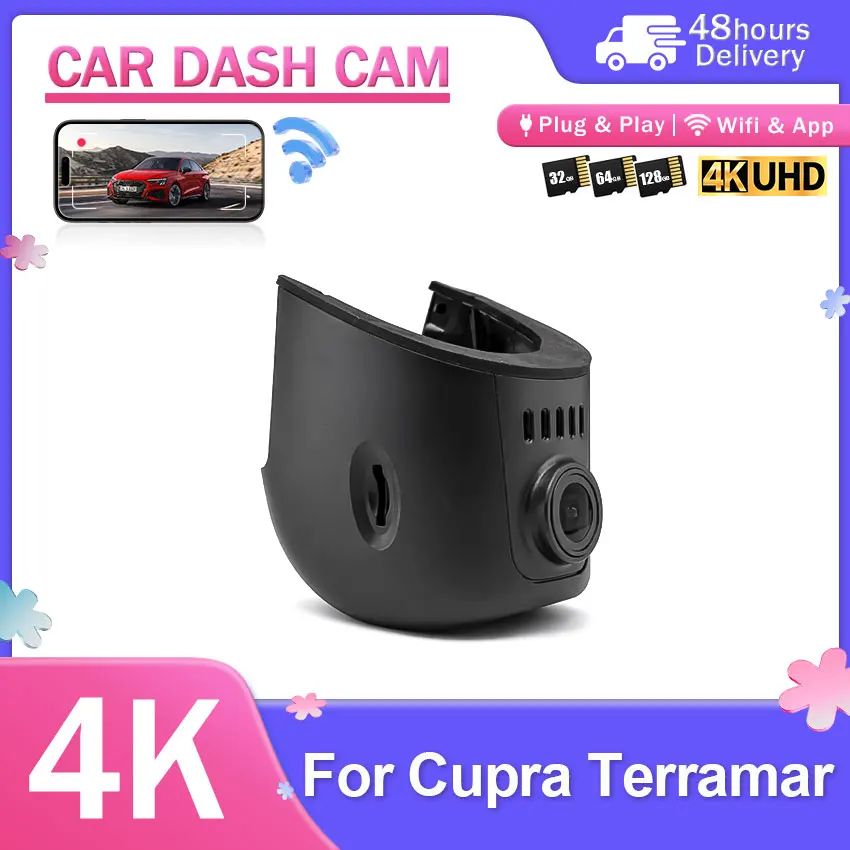 Dash Cam For Cupra Terramar 2024 2025 2026 Wireless 4K Car DVR Dashcam Camera Recorder