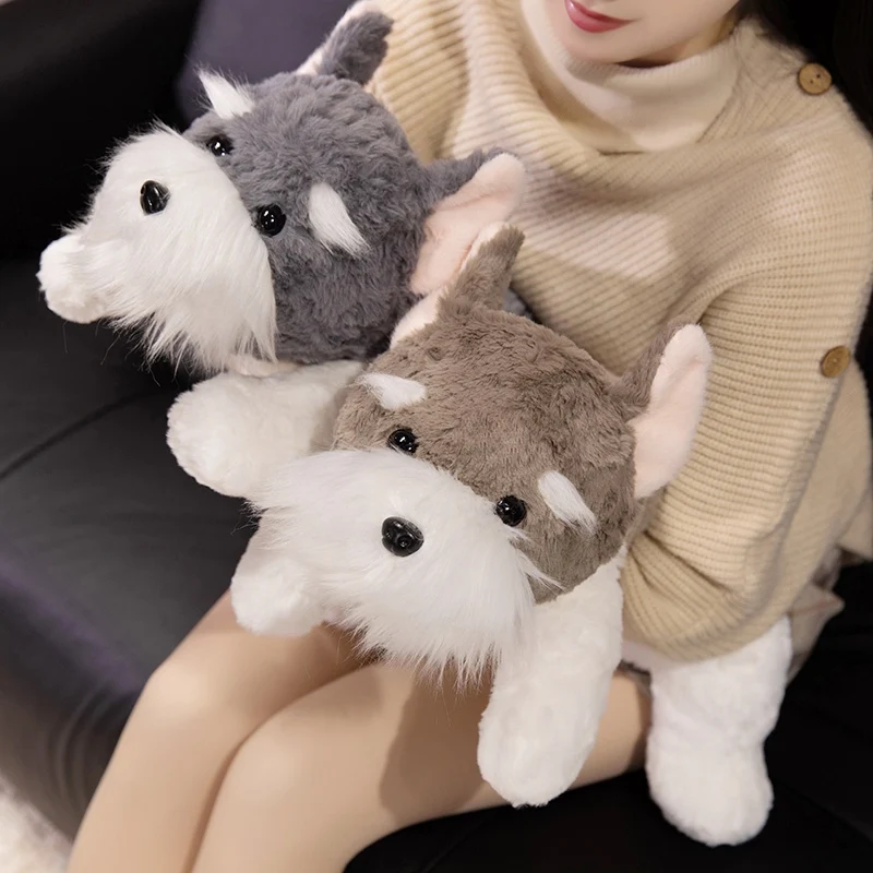 40-90CM Simulatie Gevoelige Houding Schnauzer West Highland Honden Poppen Zacht Pluche Sierkussen Hoogwaardige Verjaardagscadeau voor Meisjes