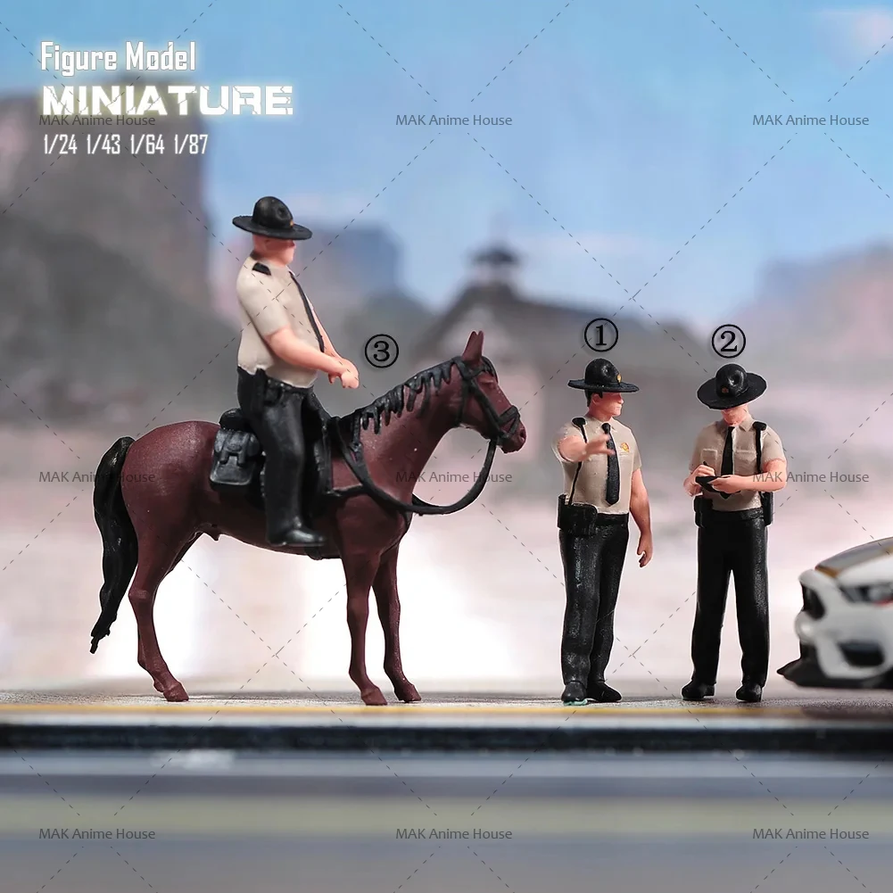 

Miniatures Figures 1/87 1/64 1/43 1/24 Riding Police Issue Fines Unpainted Model Creative Photography Scene Decoration Dolls Toy