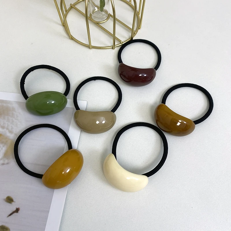 

New Advanced Simple Temperament Geometric Arc Hair Loop Versatile Tie Head Half Round Horsetail Buckle Hair Rope Headwear