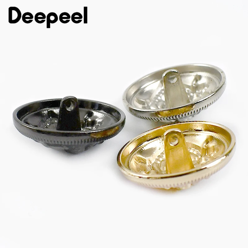 Deepeel-Bouton rond en métal rétro, boucles de chemise de manteau, boutons de décoration de veste de vêtements, accessoires de couture de bricolage, 10 pièces, 10-28mm