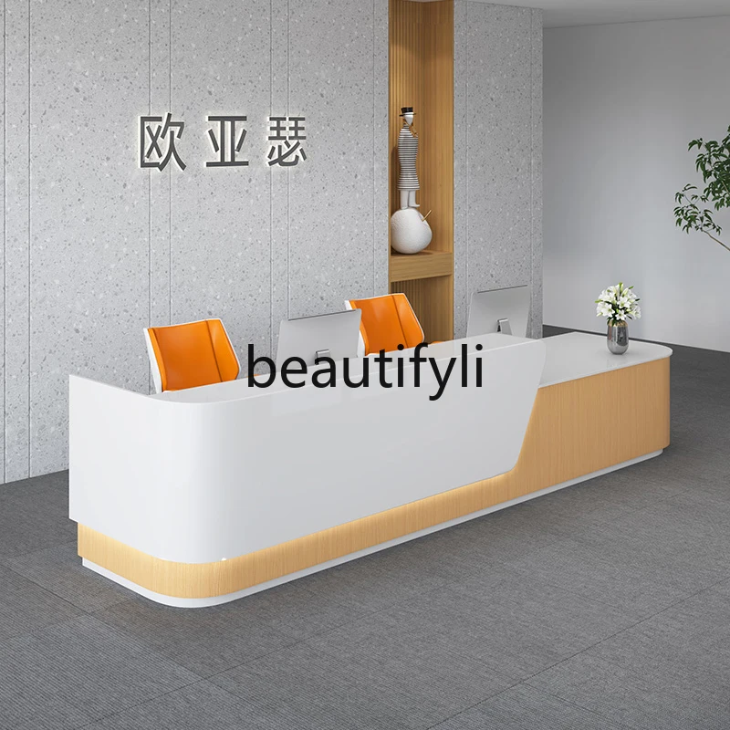 مكتب استقبال أمامي للشركة، مكتب استقبال بسيط وحديث، مكتب طبي، محطة ممرضة، منضدة، صفحة خرج الطب الصيني لكبار السن