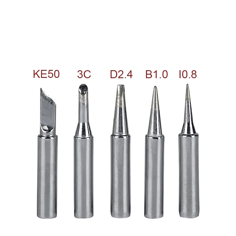 JCD 5PCS I+B+K+2.4D+3C soldering iron pure copper 900M soldering iron head set silver copper black electric soldering iron tip