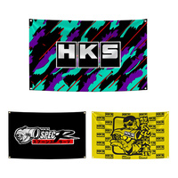 3x5 Ft HKS Racing Car Spec R JDM Flag Polyester Digital Printing Banner for Garage Wall Art Home Outdoor Decoration Tapestry