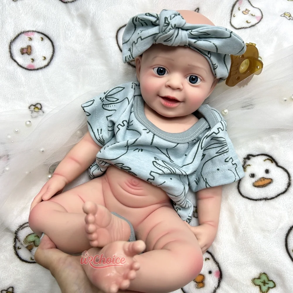 18 pulgadas bebé chico flexible de silicona renacido muñeca cuerpo completo impermeable realista hecha a mano muñeca piel 3D día de la madre regalo coleccionable