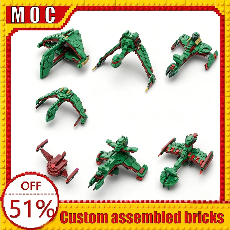 

733PCS 31161‑6‑In‑1 Star Trek Ships Alien Starship Alternate Build MOC Model Building Blocks Assembly Educational Learning Gift