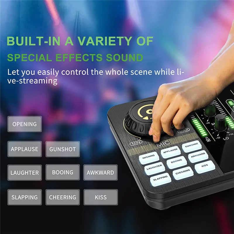 Professional Audio Mixer Podcast Microphone Sound Card Kit For Smartphone Laptop Computer Vlog Recording Live Streaming