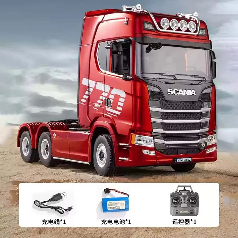RC Car 1501 Truck Car Head 770S V8 1/18 RC Alloy Tractor Truck 19CH Engineering Trailer Truck With Light Sound Tractor Toy Gift
