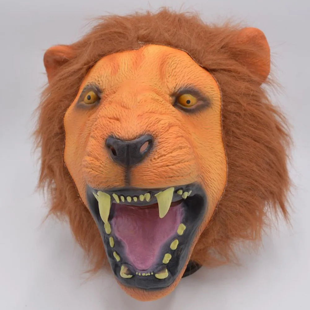 Fantasia Natur Tier Löwe Cosplay Maske Erwachsene Latex Helm Bühne Disfraz Kostüm Zubehör Männer Requisiten Halloween Karneval Party
