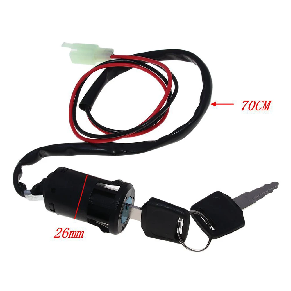 Performance Ignition Key Switch with Start Switch Lock Key for ATV For Go Kart Motorcycle Quad Black Weight 60g