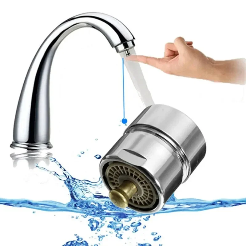 

1Pcs Brass One Touch Control Faucet Aerator Water Saving Tap Aerator Valve Male Thread 24mm Bubbler Purifier Stop Water kitchen