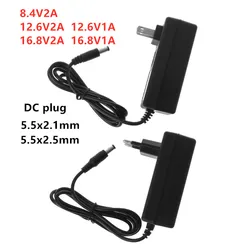 Adaptador AC 100-240V DC 8,4 V 12,6 V 16,8 V 1A 2A 1000MA fuente de alimentación 16,8 V voltios enchufe del cargador para batería de iones de litio 18650