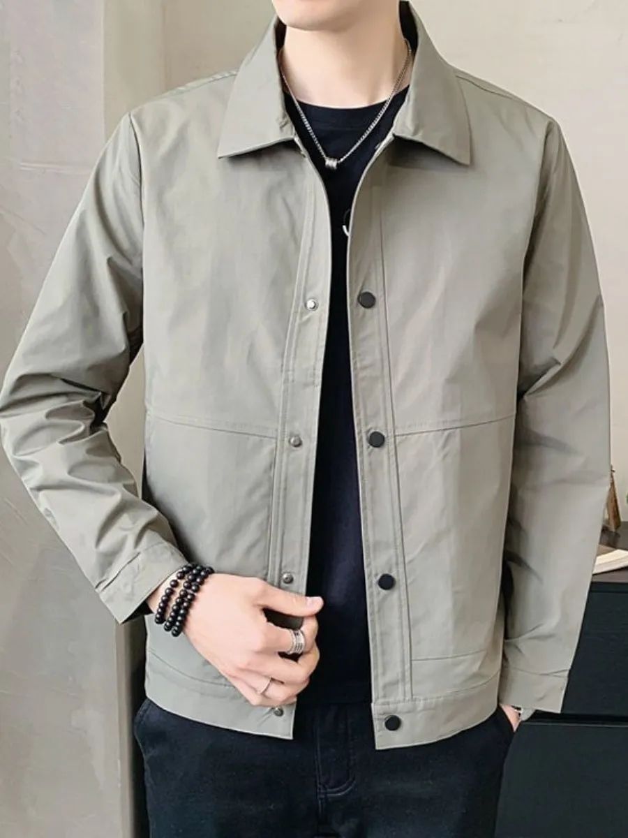 

Повседневная мужская куртка Sli, весенняя новая свободная посадка в Корейском стиле, весенне-осенняя универсальная рабочая одежда, дышащий повседневный топ