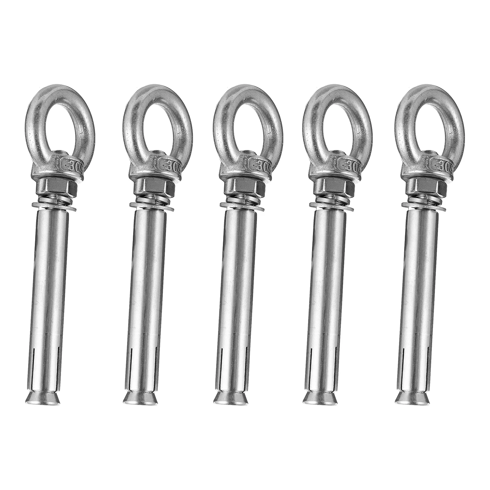 5 Pcs Eye Screw Rustproof Nuts Stainless Steel Ring Bolt Lifting Device Parts Premium Eyelet