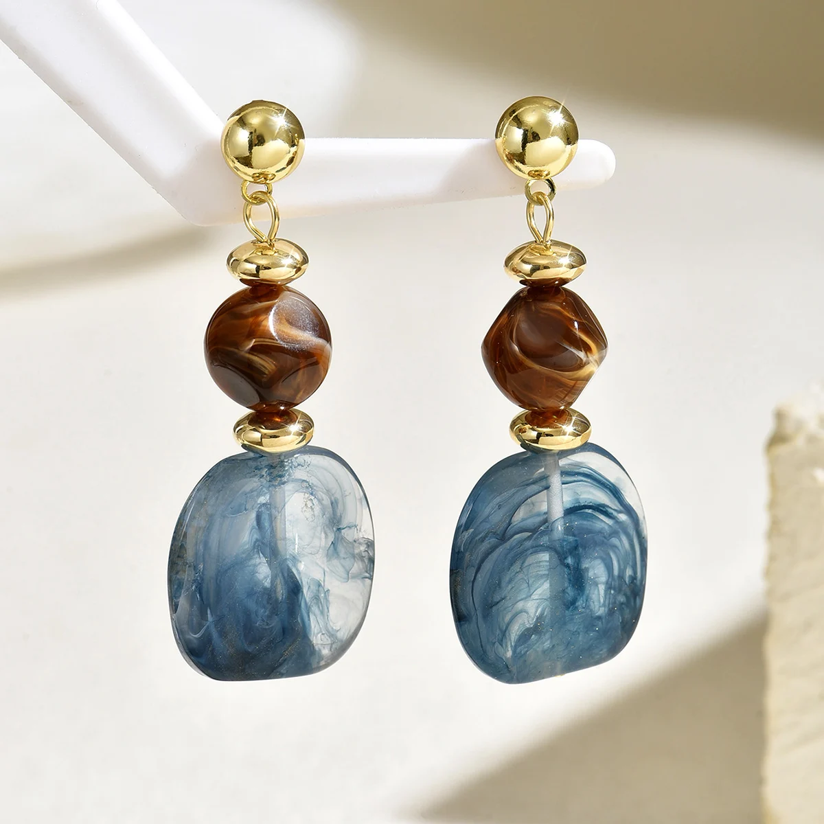 Women's Trendy Resin Dangle Earrings, Irregular Shape