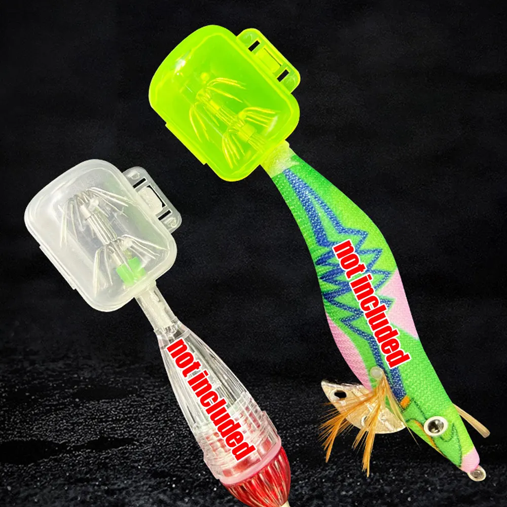 

15pcs Fishing Squid Jig Hooks Protection Cover S M L Size Shrimp Baits Hook Plastic Storage Box Fish Tackle Tool Accessories