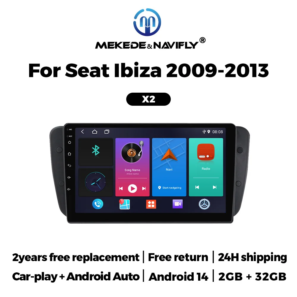 

MEKEDE 9 inch GPS For Seat Ibiza 6j 2009 2010 2012 2013 MK4 Android Smart System Car Multimedia Video Player Carplay 2 Din FM