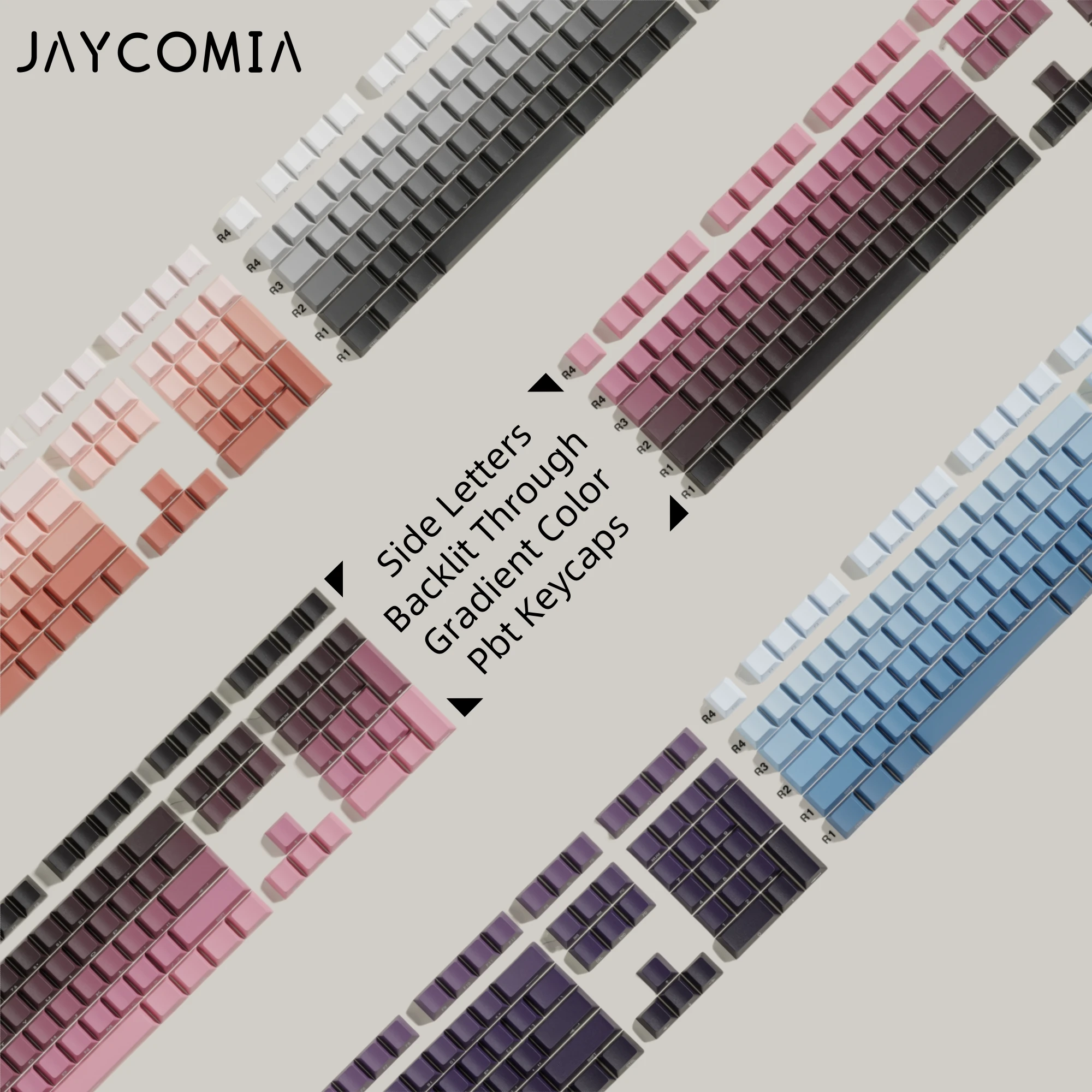 サイドプリントグラデーションキーキャップ、認証済みレイアウトセット、文字付きバックライト、pbt素材、チェリープロファイル、MXスイッチ用ビッグセット、レイアウト