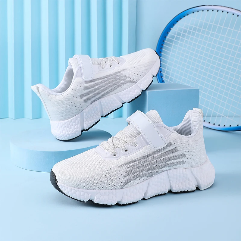 

Кроссовки для детей, модные кроссовки с дышащей сеткой, детская прогулочная теннисная школьная обувь для девочек и мальчиков, легкие спортивные кроссовки для детей от 8 до 12 лет