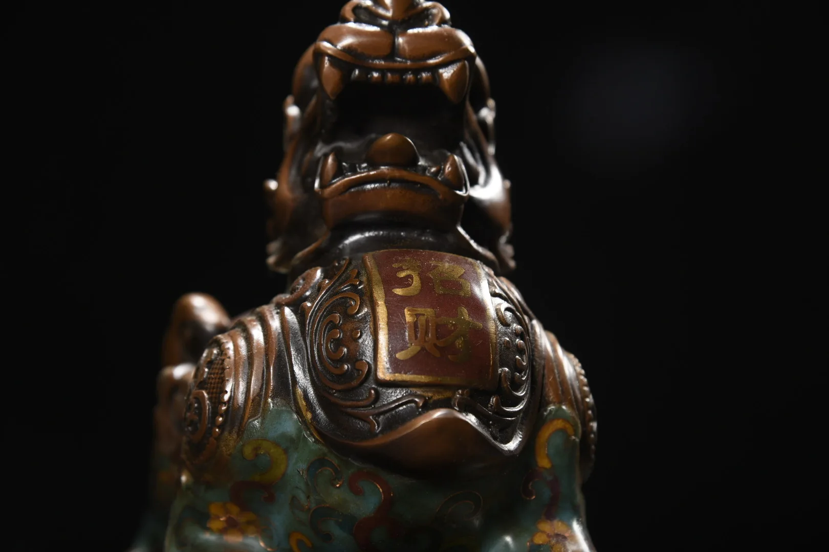 

9"Collection Old Bronze Cloisonne Enamel Brave Troops Pixiu Statue mythical beast A Pair Amass wealth Ornaments Town house