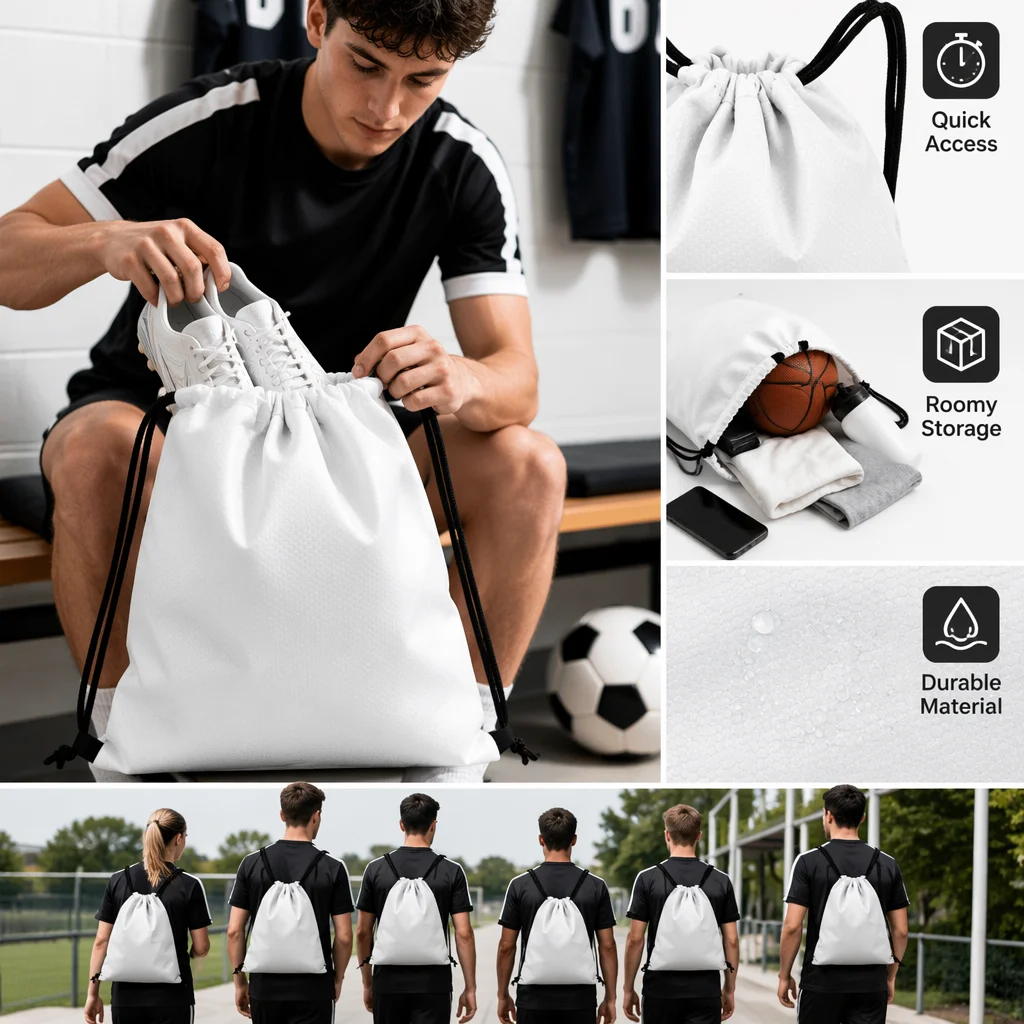 Custom Drawstring Bag Print Your Logo Personalized Gym Sports Backpack DIY School Team Club Outdoor Cinch String Sack Men Women