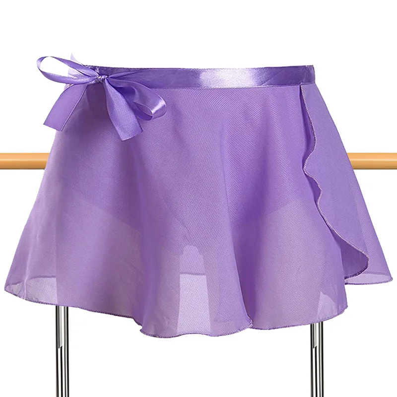 Weihnachtliches Ballettkleid zum Überziehen mit Wickel- und Bindeband für Mädchen, Gymnastik- und Tanzkleid, Chiffonrock mit breiterem Gummiband – Detail 5