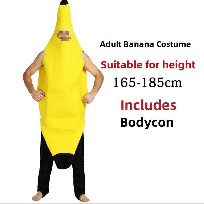 زي موز إبداعي للهالوين، ملابس أداء مصنوعة من مواد مركبة، سهلة الاستخدام، زي مسرحي عرقي للنساء