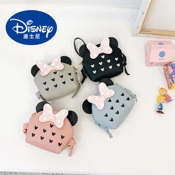 Disney Mickey Minnie Mouse Mini Wallet Children Baby Girls Mini Waterproof Shoulder Bags Children Kindergarten Primary Schoolbag