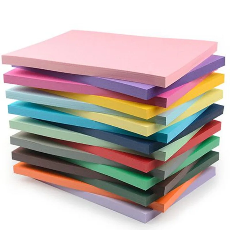 Colored Cardstock Sheet,Colorful Origami Paper for DIY Educational Children Decoration, 100PCs, 250gsm, A4 Size