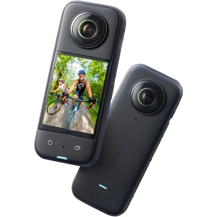 

Waterproof 360 Action Camera with 1/2" 48MP Sensors, 5.7K 360 Active HDR Video, 72MP 360 Photo, 4K Single-Lens, 60fps Me Mode,