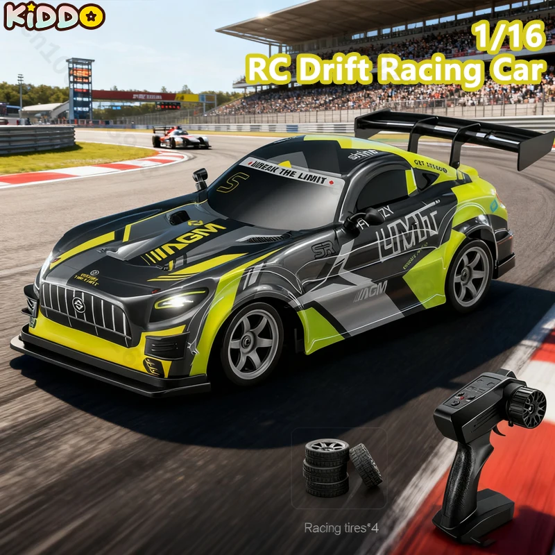 

1/16 RC Car Drift Racing 4WD Off-Road Vehicle with LED Lights Replaceable Tires High-Speed Drift Car Kids Adults Toys Xmas Gifts