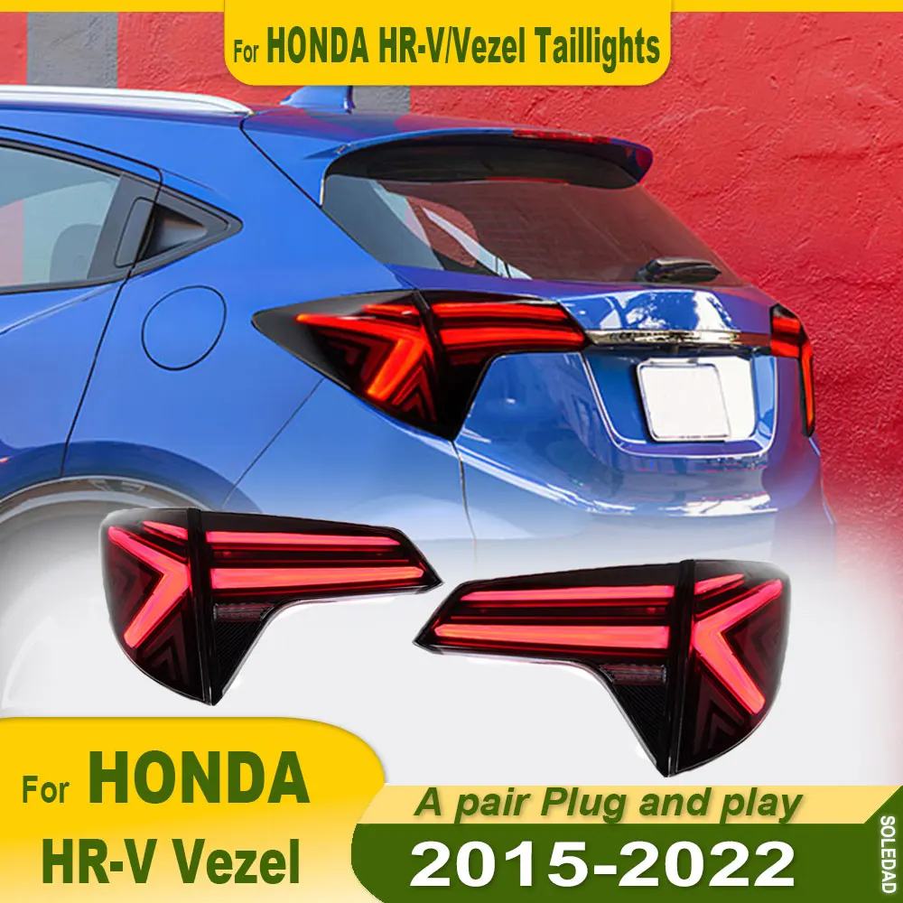 

Car LED Taillight For Honda HR-V Vezel 2015 2016 2017 2018 2019 2020 2021 2022 LED Car Tail Lamps DRL Dynamic Turn Signals