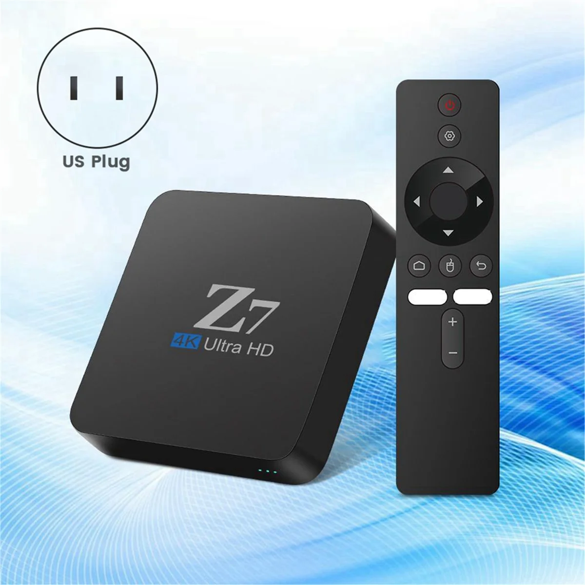 Z7 Smart TV Box Android 10 Allwinner H313 100M AV1 4K HD 2.4GHz/5GHz Dual Wifi USB2.0 Media Player 2GB 8GB US Plug