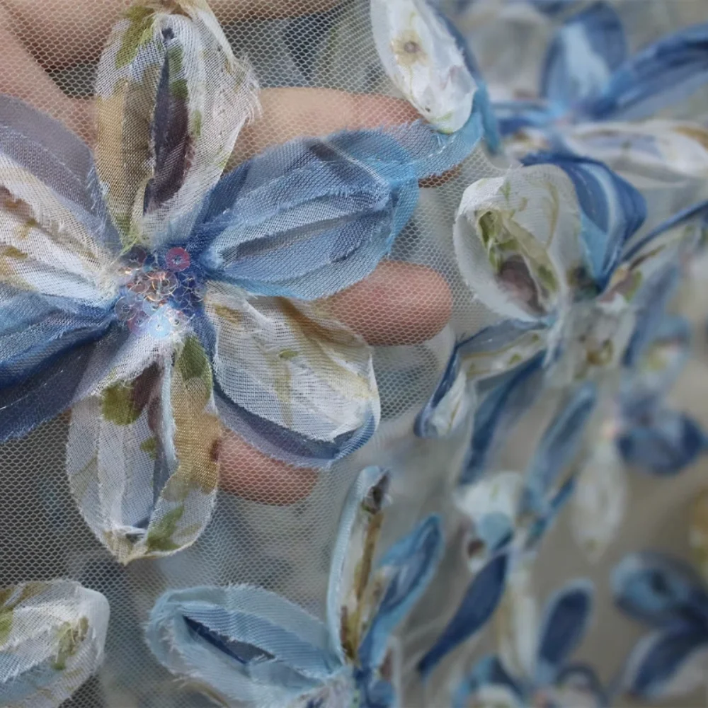 

Сетчатая ткань с блестками, вышитое кружево, креативное украшение для фона, платье, дизайнерская обивочная ткань, художественные ремесла, ткань для шитья