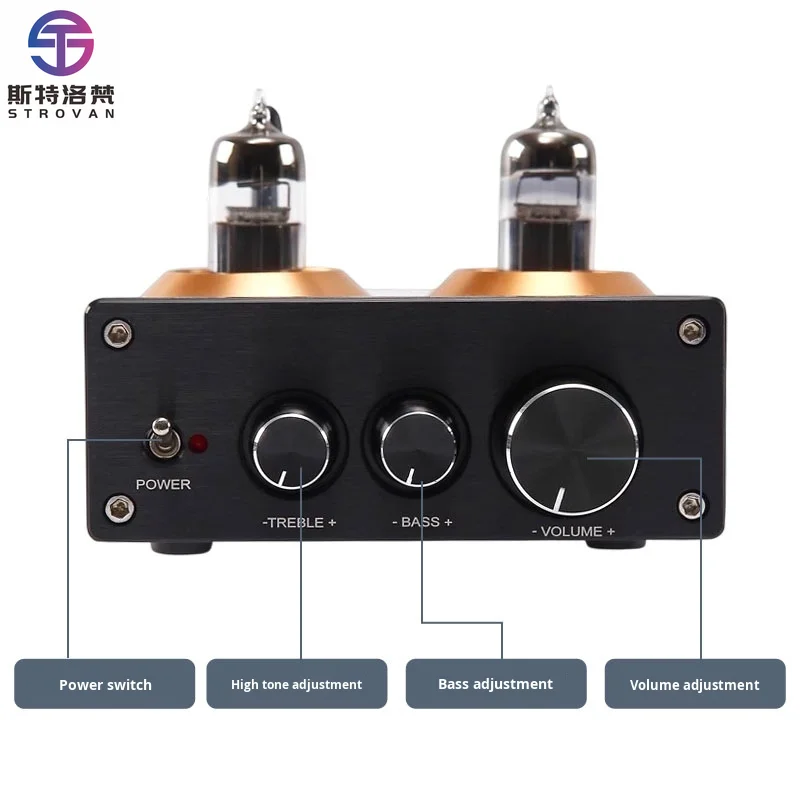 

Audiophile HIFI Tube Preamplifier 6J5 QCC3034 for BT 5.1 Wireless Home Amplifier with Bass and Treble Adjustment Preamp