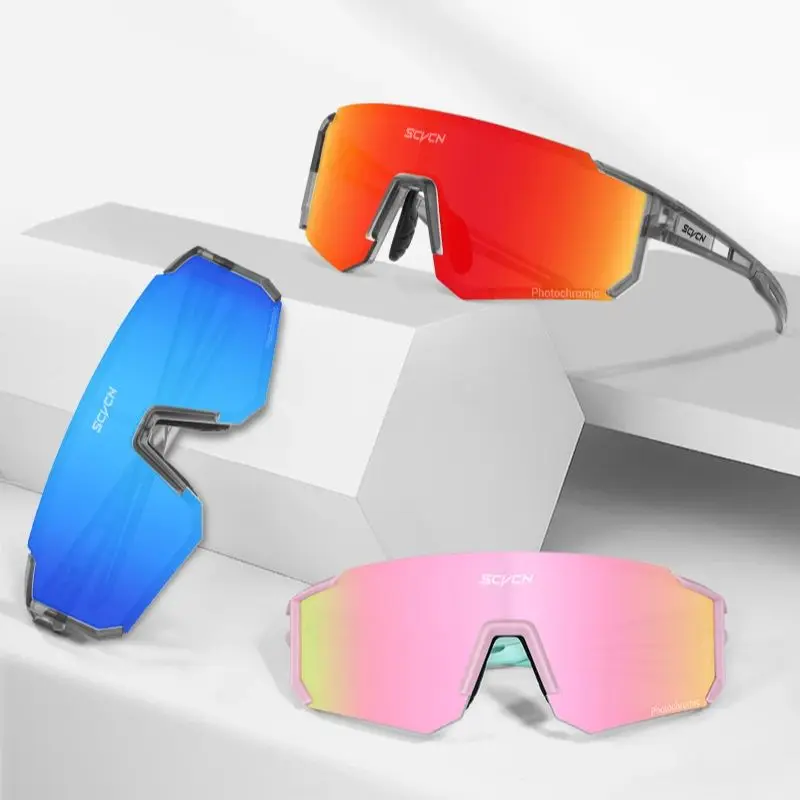 SCVCN جديد اللونية ليلة ركوب نظارات الرياضة في الهواء الطلق UV400 السفر التخييم النظارات الشمسية الرجال النساء الجبلية الدراجة الدراجات نظارات #2