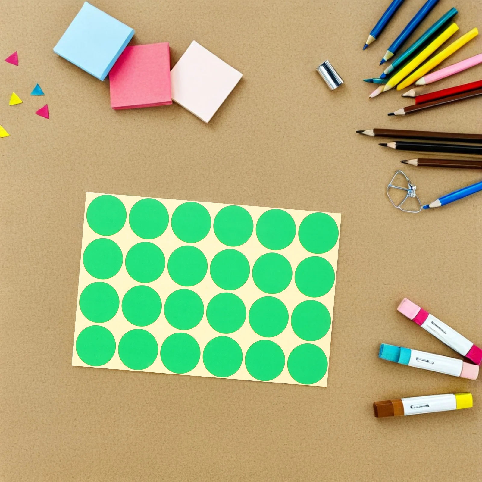 32 ورقة ملصقات ترميز الألوان ملصقات نقطة ملونة مستديرة 16 لونًا ذاتية اللصق قابلة للإزالة للاستخدام في الفصول الدراسية المكتبية #4