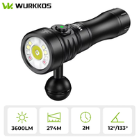 Wurkkos DL08 Powerful 3600lm Flashlight 21700 Rechargeable Diving Light with Rotary Magnetic Switch 6500K Underwater Torch IP68