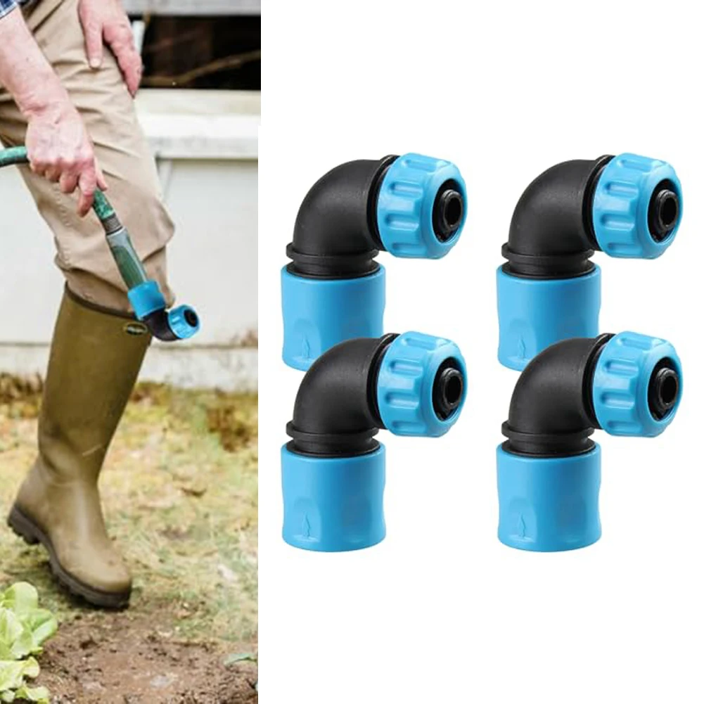 4pcs 90 Degree Hose Connectors For 12-13mm Garden Hoses Quick Coupling ABS Elbow Adapters Set Watering Equipment Parts
